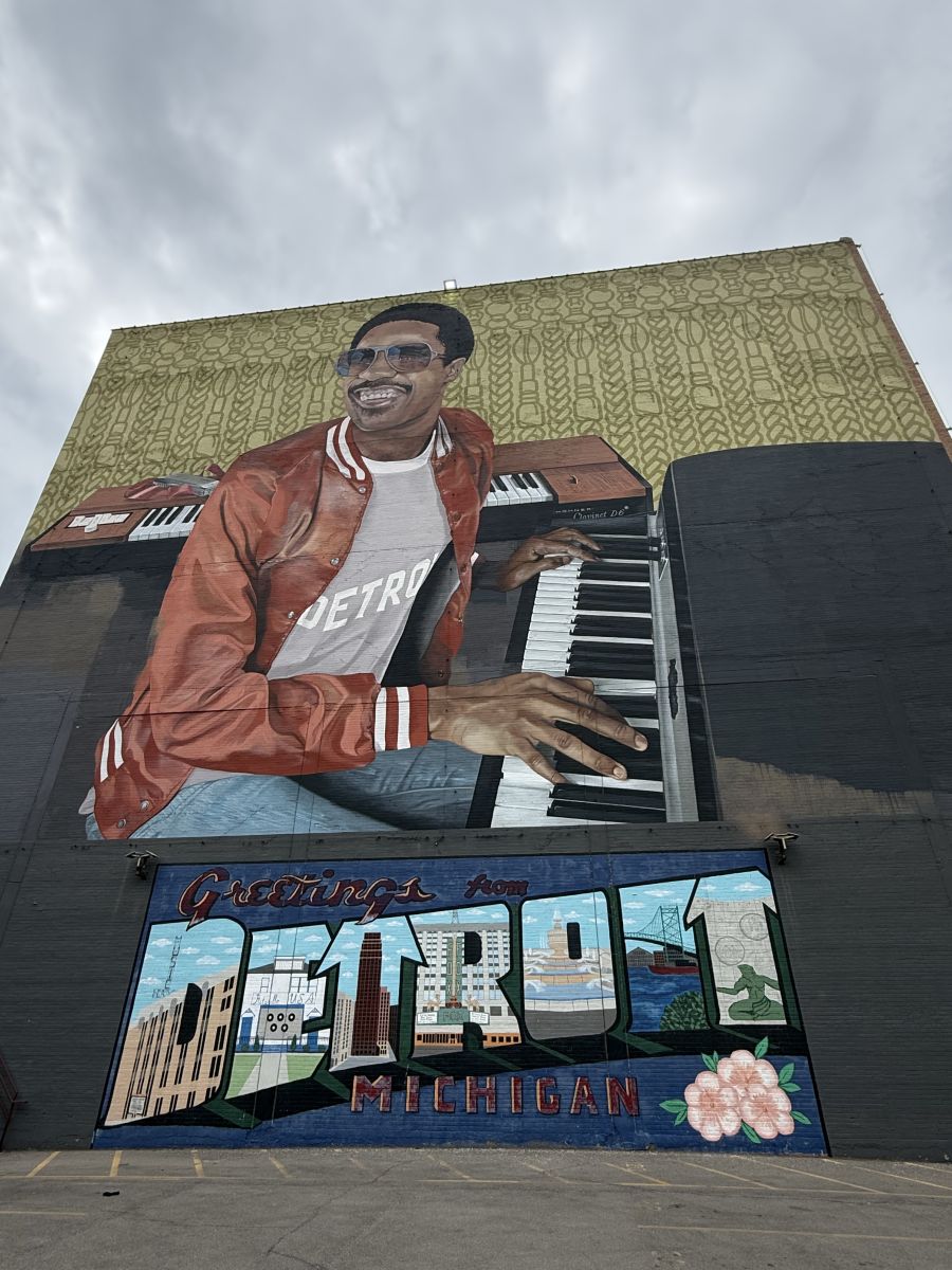Iconic Stevie Wonder and Detroit mural